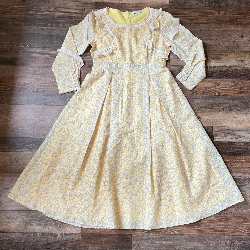 Ivy City XL Bright Yellow Floral Dress